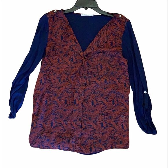 Femme Large L women’s top long sleeve boho vintage sheer button up - Picture 8 of 9